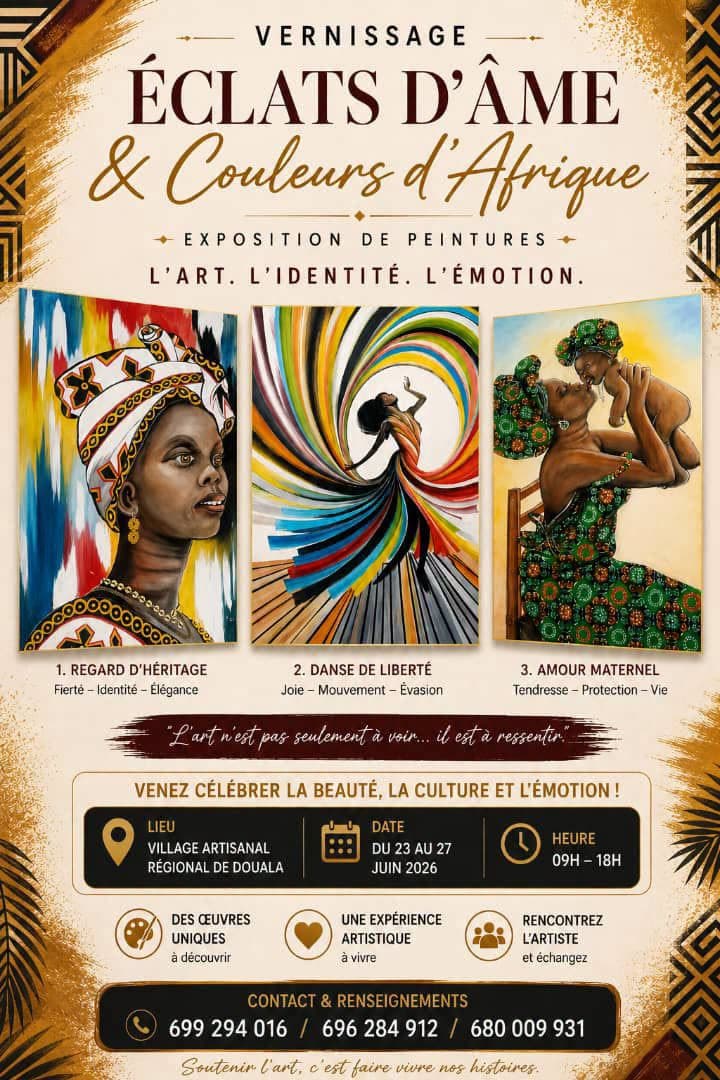 Vernissage « Éclats d’Âme & Couleurs d’Afrique » — Douala 2026 (© MINPMEESA)